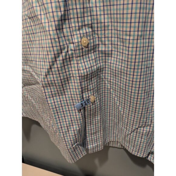 Vineyard Vines Whale Blue Check Button Long Sleeve Cotton Size Large - Picture 6 of 8
